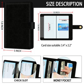 Aatacas Business Card Organizer Book for Women & Men, Unisex PU Leather Portable Business Card Book Holder, Credit Card Organizer Binder 96 Card Slots (Up to 192 Business Cards)