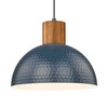 ELYONA Industrial Pendant Light 12" Hammered Metal Dome Hanging Lamp