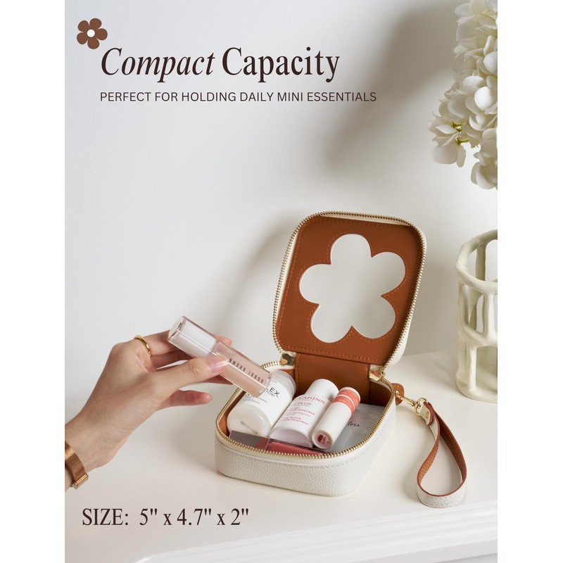 Popvibe Clear Makeup Bag Small Toiletry Bag Women Portable Girls