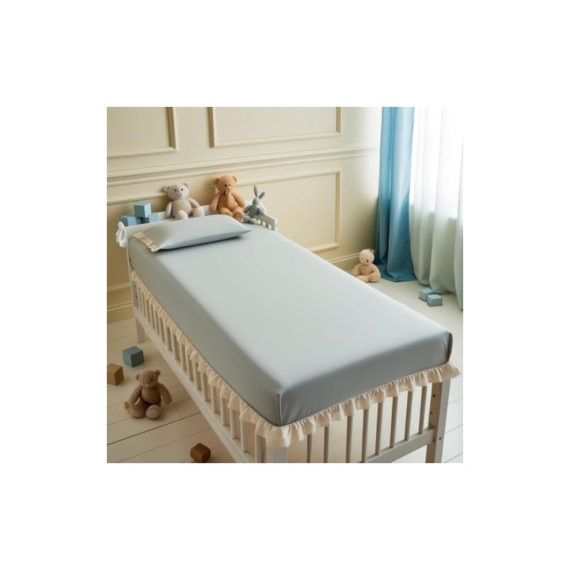 Cot Bed Fitted Sheet 100% Cotton 200 Thread Count 15cm