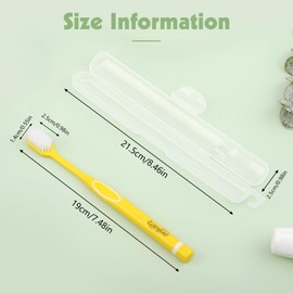 lanjue 6pcs Travel Toothbrush Set, Extra Soft Toothbrushes for Adults Gentle Portable Manual Toothbrush with Individual Travel Case Deep Cleaning Flossing Toothbrushes for Sensitive Teeth(Multicolor)