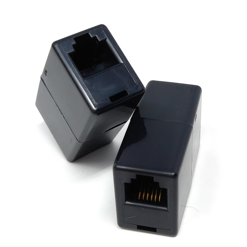 DRUT 2pcs RJ12 (RJ11) 6P6C 6 Pin Female Coupler Adapter