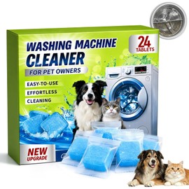 24PCS Washing Machine Cleaning Tablets, Deep Cleaning Washer Cleaner, Fragrance-Free Formula, Eliminates Stale Laundry Room Smells, Multi-Purpose Washer Tub Cleaner for Home Laundry Use