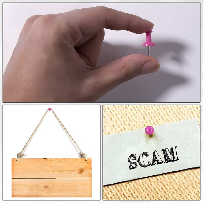 VAPKER Push Pins Tacks 120Pcs Solid Hot Pink Thumb Tacks