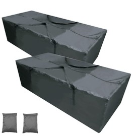 EASYMALL Outdoor Cushion Storage Bags 2 Pack, 68" Upgrade Waterproof Outdoor Patio Cushion Storage Bag, XL Pillow Storage Bag with Durable Zipper & Handles 2 Pack