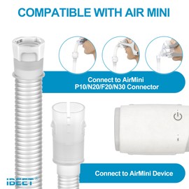 Replacement Tubing for AirMini Tubing - Replacement CPAP Accessories - IBEET Hose Compatible with Air Mini Device & Airmini F20/N20/P10/N30 Connector