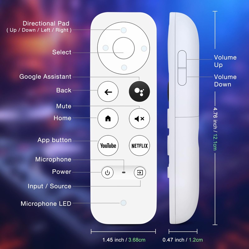 Voice Remote for Google Chromecast TV, G9N9N Replacement Remote Control