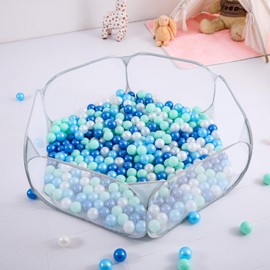 Kids Ball Pit, Blue Large Pop Up Toddler Ball Pits 47inches Play Tent for Toddlers Girls Boys for Indoor&Outdoor Play Tent with Carry Tote, Balls Not Included (Gray)