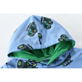 Little Hand Toddler Boys Sweatshirts Tractor Hoodie Long Sleeve Kids Tops Hooded Shirts Blue Casual Outdoor Clothes 5t