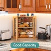 viewcare Corner Bread Box for Kitchen Counter, Bamboo Wood Large