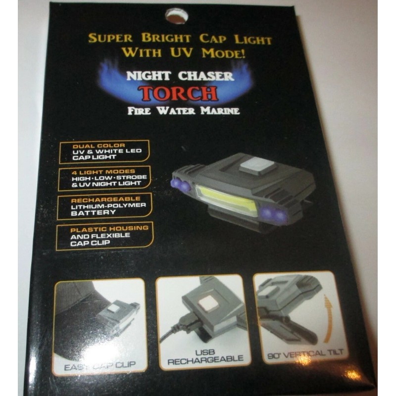 FIRE WATER MARINE COB LED CAP LIGHT WITH UV BLACK