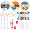 Attuslla 3 Set Punch Needle Embroidery Starter Kits, Punch Needle