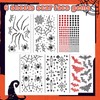 6Sheets Spider Face Gems Black Face Jewels for Women Halloween