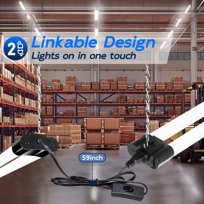 hykolity 2 Pack 4FT Linkable LED Shop Light for Garage,