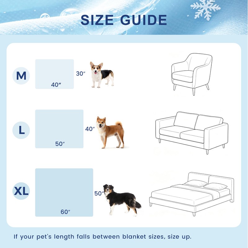 Premium Cooling Blanket for Medium Dogs, Cool-to-Touch Washable Mat for