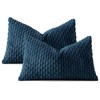Sungeek Set of 2 Blue Soft Corduroy Decorative Cushion Covers