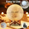 3D Mondlampe Nachtlicht, 15CM/5.9" Nachttischlampen Schlummerleuchten für Kinder,16 Farben LED