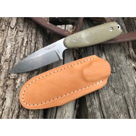 Bradford Guardian 3.5 Knife Sabre Stonewash M390 Blade OD Green Micarta Handles