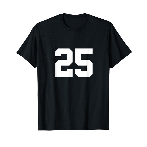 Number 25 (on Front / Back) Sports Team Jersey Number