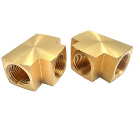 2pcs 1/2" x 1/2" x 1/2" NPT Female Pipe Tee Fittings,Brass Barstock Tee 3-Way T-Fittings Pipe Fittings