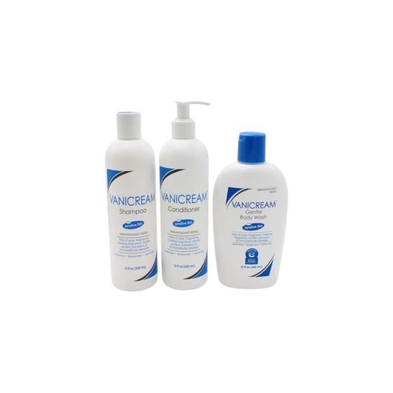 Vanicream- Champú, acondicionador y gel de baño suave, 12 onzas