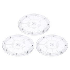 sourcing map 3Pack Acrylic Lazy Susan Turntable, 8" Spinner Lazy Susan Turntable Organizer, Acrylic Ball Bearing Rotating Tray for Pantry Spice Rack Decorating, Clear