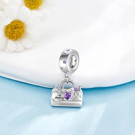 ONEFINITY Shopping Bag Charms for Bracelet 925 Sterling Silver Shopping Bag Beads Charm Jewellery Present for Women