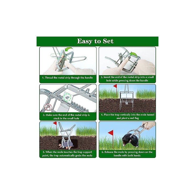 4 Pack Mole Traps that Kill Best, Mole Trap Easy