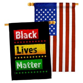 Cause Black Lives Matter House Flags Pack Support BLM Anti Racism Justice Revolution Movement Equality Social USA Applique Small Decorative Gift Yard Banner Double-Sided Made In 28 X 40