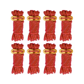 Smithok 8 Pack High-Reflective Guy Lines 4mm Tent Cords High-Strength Lightweight Camp Ropes with Aluminum Adjuster Tensioner for Tent, Tying Down Tarps, Camping Tent, Outdoor Packaging (Red, 13ft)