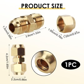 Copper Pipe Extension for Air Conditioning Air Conditioning Split Connection Nipple Set 3/8 Inch (9.53 mm) Air Conditioning Copper Pipe Extension Free Welding Intermediate Connection Head with Brass