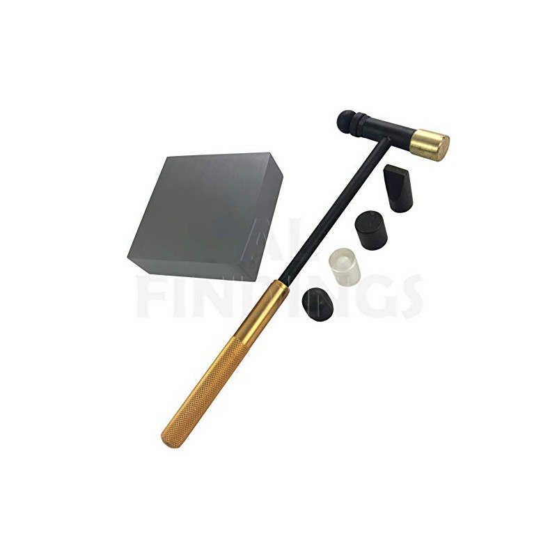 Jewellers Tools 2" STEEL BLOCK & 6 PART HAMMER :