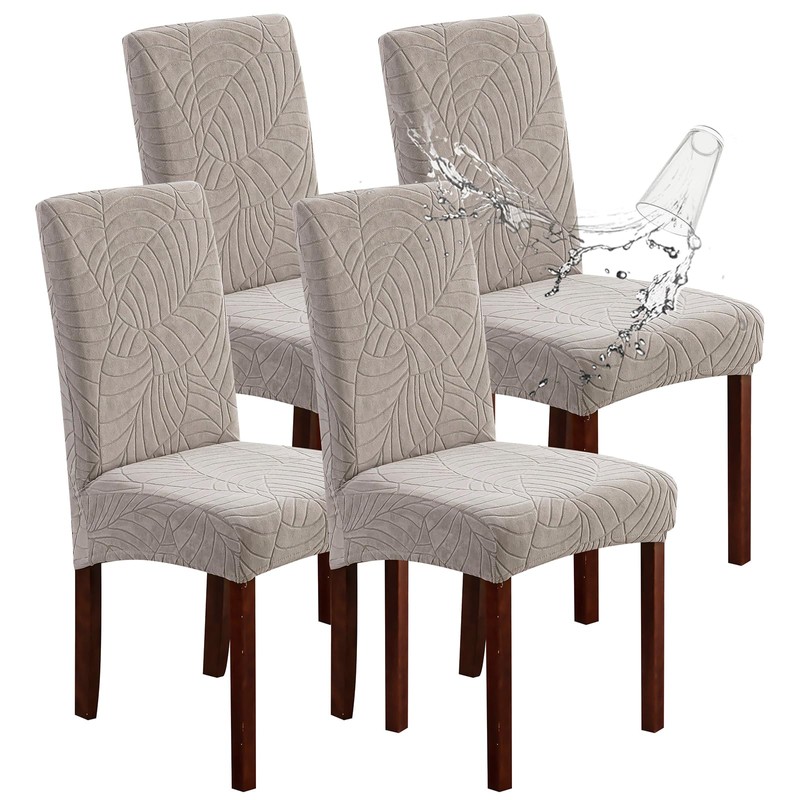 Genina 100% Waterproof Chair Covers for Dining Room Set of