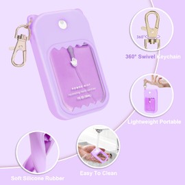 taessv Hand Sanitizer Spray Case for Touchland Silicone Touchland Case Keychain Cute Hand Sanitizer Spray Holder Compatible with Touchland Power Mist Gentle Mist Glow Mist, Purple