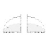 Scalloped Acrylic Bookends (Clear) – Set of 2 Decorative Non-Slip