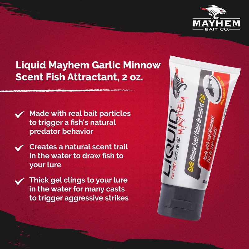 Liquid Mayhem Garlic Minnow Scent, 2 oz Tube - No