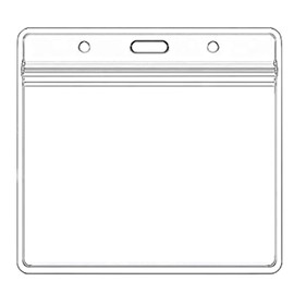 YENGON 5 Pcs Horizontal ID Badge Holder, Premium Clear Plastic ID Holders for Badges, Card Protector Waterproof for Work ID Card (5 Pcs, Horizontal)