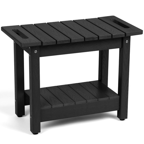 LAHAAP Waterproof Shower Bench, 24" Poly Lumber Shower Stool for