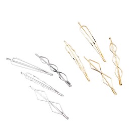 FOMIYES 8pcs Geometric Hair Clips Stylish Hollow Metal Rhombus Hairpins for Women and Girls Elegant Hair Accessories for Parties and Daily Use Silver
