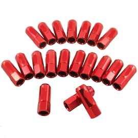 Red 20PCS M14X1.5 60MM Extended Forged Aluminum Wheel Rim Tuner Racing Lug Nuts