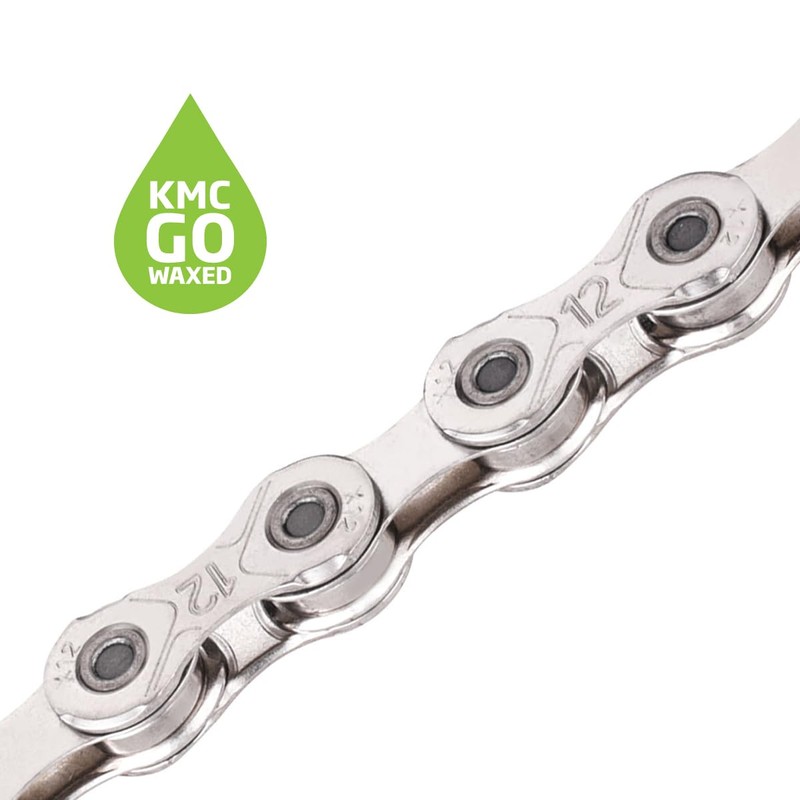 KMC X12 Waxed 12 Speed Chain, Silver, 126 Link