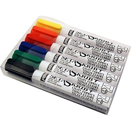 Pebeo SetaSkrib+ Fabric Felt Tip Marker Set, Box of 6, Assorted Colors