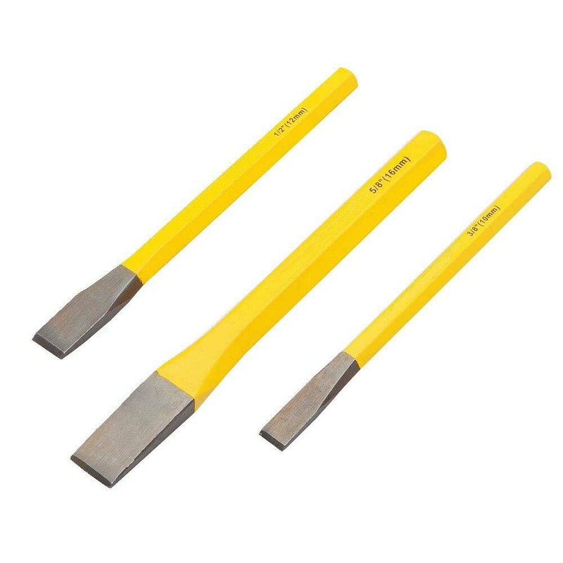Cold Chisels SENRISE 3PCS 3/8" 1/2" 5/8" Chisel Set Flat