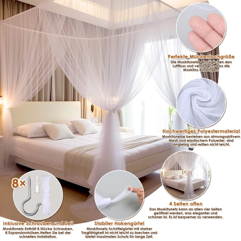 VEVOQIM Mosquito Net Double Bed and Single Bed - 1.9