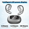 Open Ear Earbuds, LCD Touch Screen OWS Headphones, Bluetooth Earphones