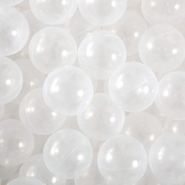 TRENDPLAY Clear Ball Pit Balls Christmas Ball Pit Balls - Phthalate Free BPA Free Pack of 50 Balls - Non-Toxic Durable and Safe - Dive into Fun Today, 50 Clear Balls