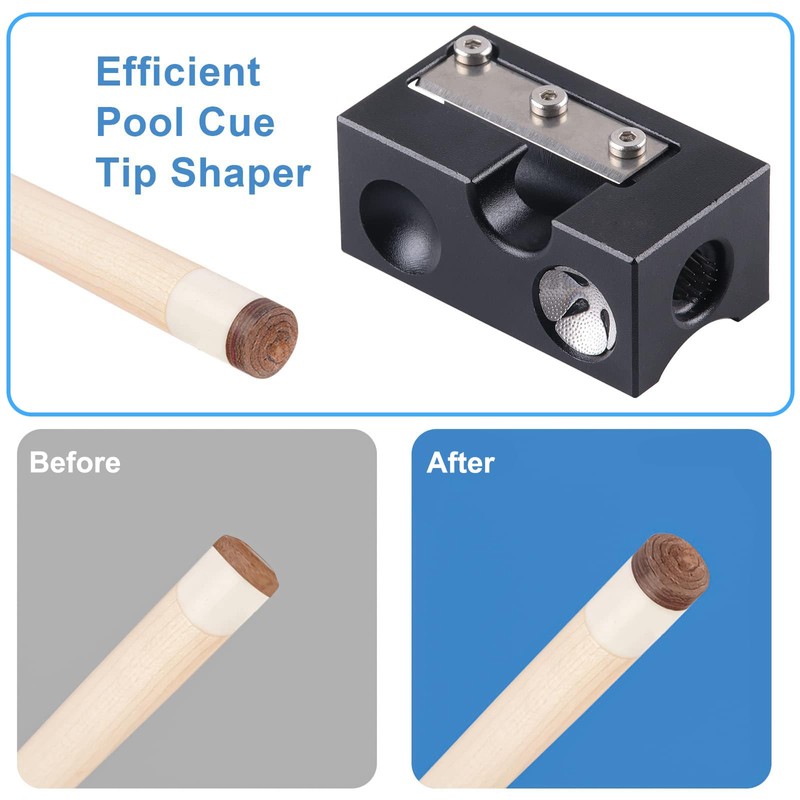 Billiard Cue Tip Repair Kit, 8-in-1 Billiard Cue Tip Trimmer