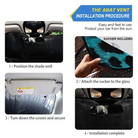 Car Windshield Sun Shade Blue Green Cheetah Animal Leopard Print Foldable Car Front Windshield Sunshade Blocks UV Rays Sun Visor Heat Protection for Truck SUV to Keep Your Vehicle Cool,Medium