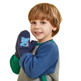 Cysocool Cute Baby Winter Furry Mittens On String 1-5 Years Toddler Cold Weather Fleece Warm Gloves Girls Boys Plush Knit Magic Mittens Kids Insulated Snow Warm Gloves