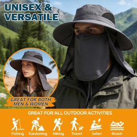 EINSKEY Sombrero de ala Ancha, protección UV UPF 50+, Impermeable y Plegable, para Hombre y Mujer Ideal para Pesca, Senderismo, Playa y jardín